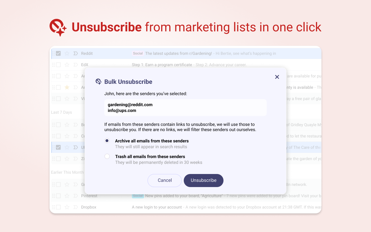 Baxter - Email Organizer & Unsubscriber截图3