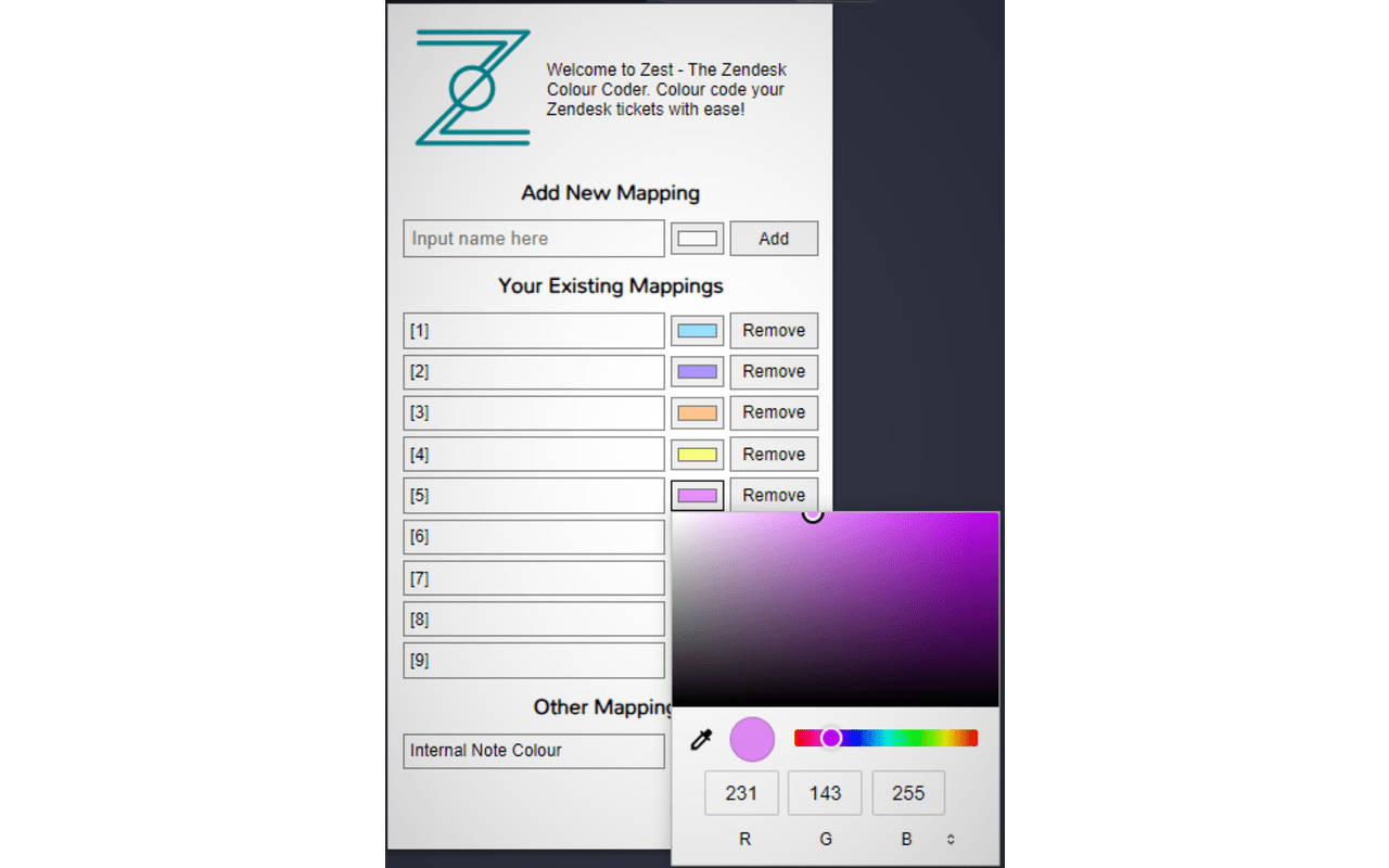 Zest - The Zendesk Colour Coder截图1