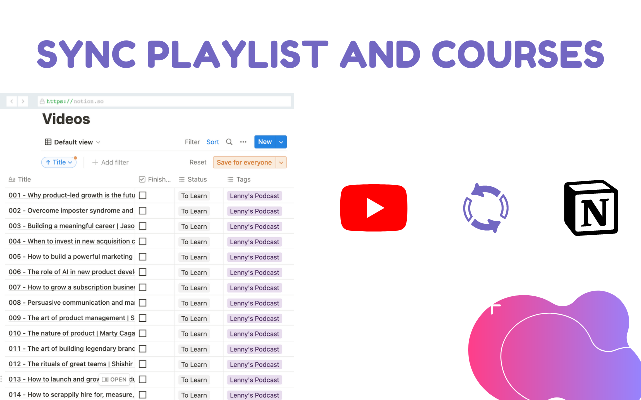 YouTube Notes to Notion with Udemy, Coursera, BiliBili and more by Snipo截图1