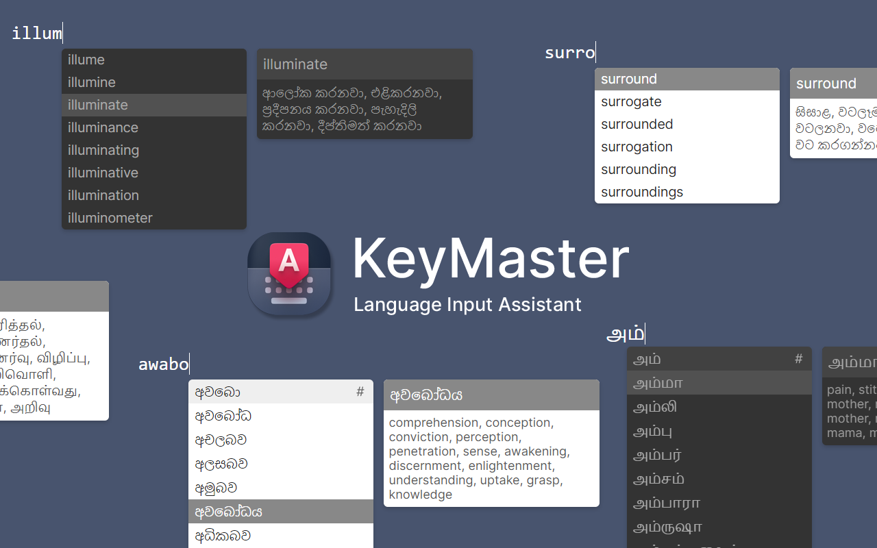 KeyMaster for සිංහල, தமிழ், English截图2
