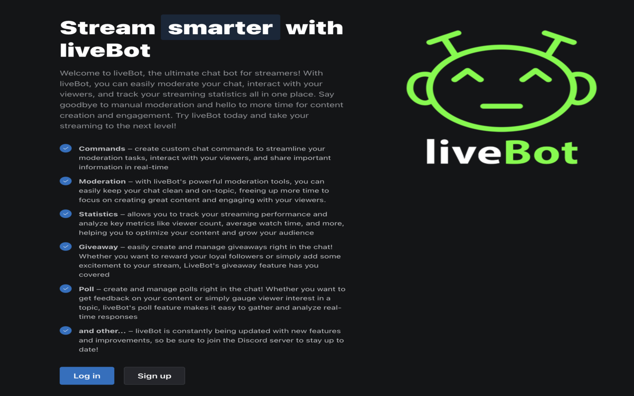 Livebot.App - Kick Followers Synchronizer截图1