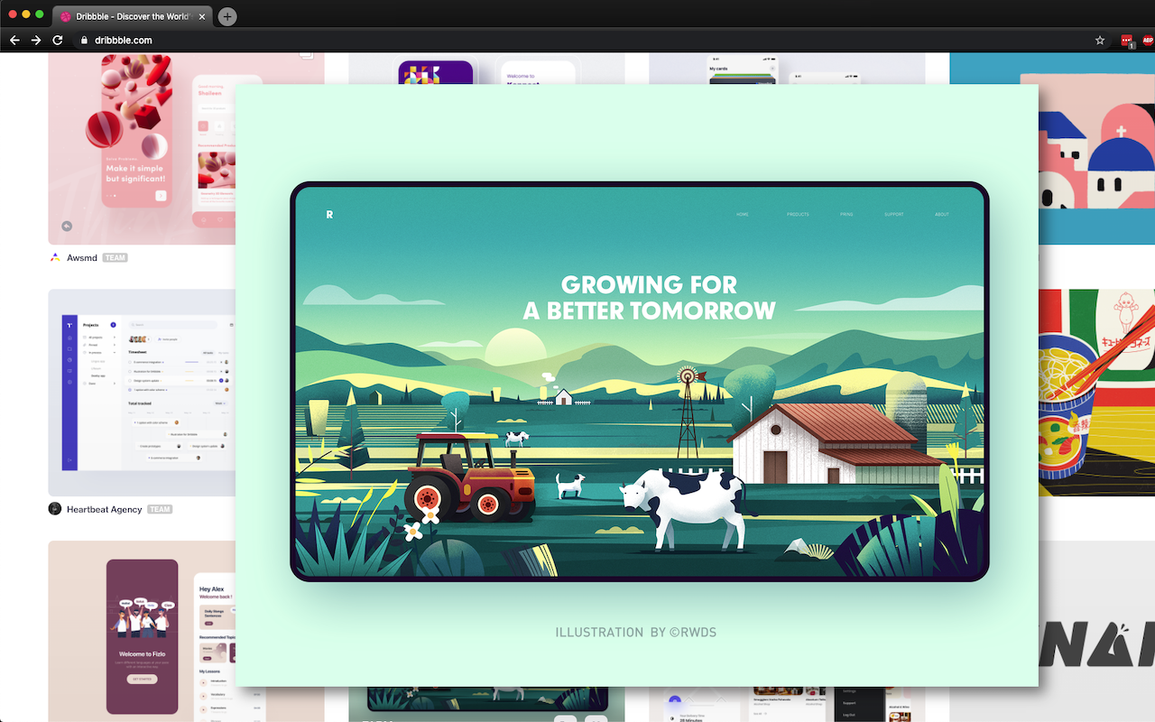 Dribbble shot hover preview截图2