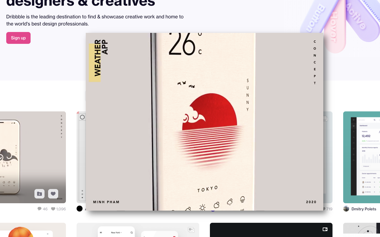 Dribbble shot hover preview截图3