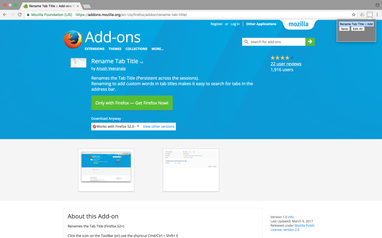 Rename Tab Title截图1