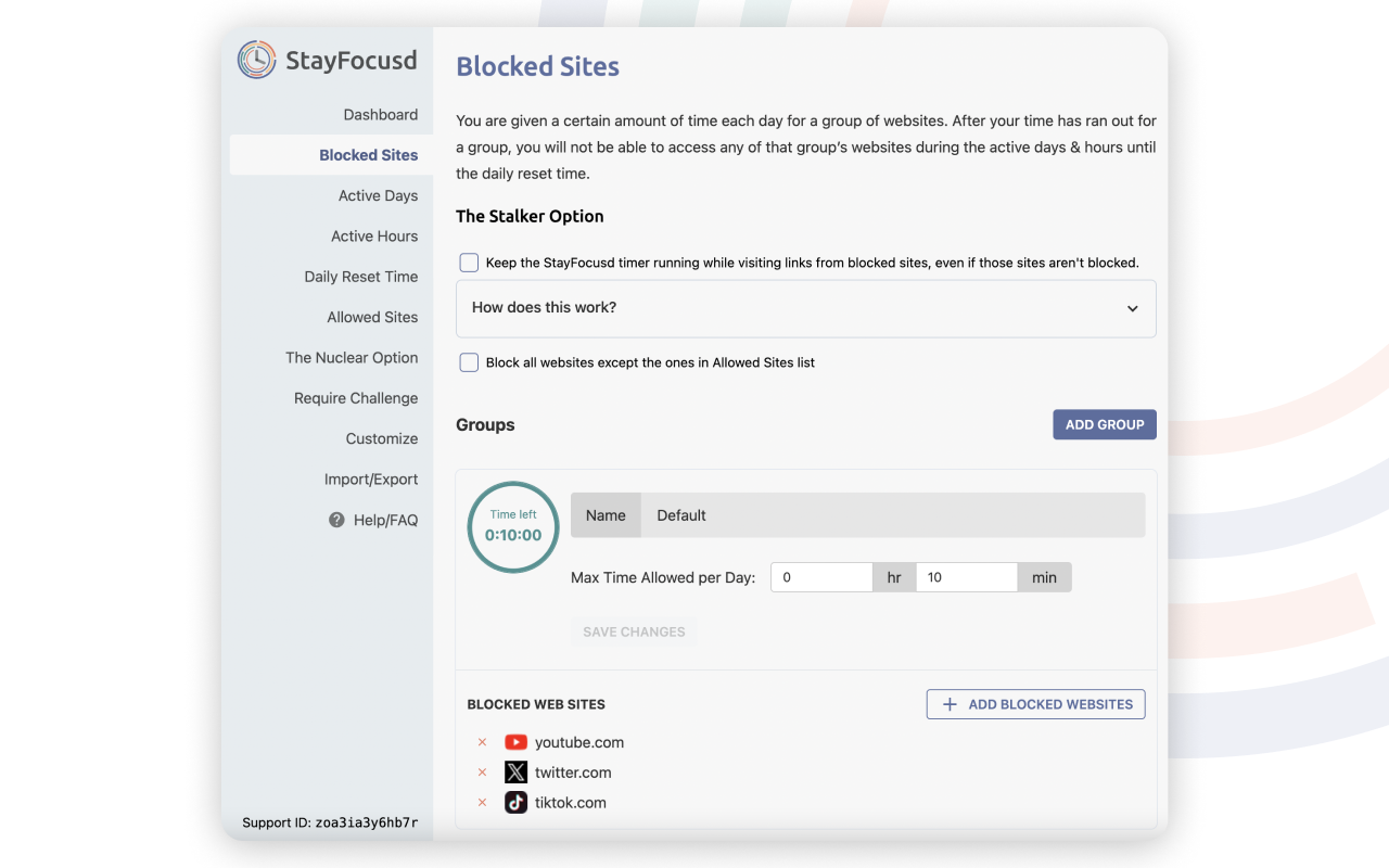 StayFocusd – Website Blocker & Focus Timer & Shorts Blocker截图4