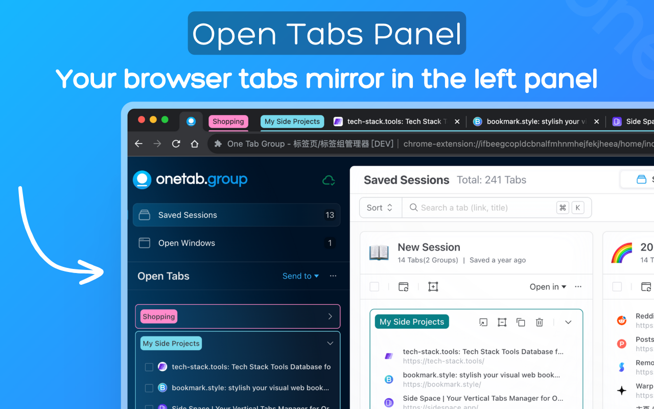 Tab Deck - 标签页/标签组管理器截图2