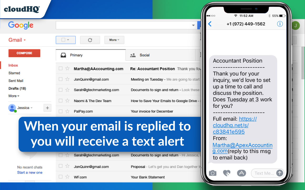 Mobile Text Alerts for Gmail™ by cloudHQ截图3