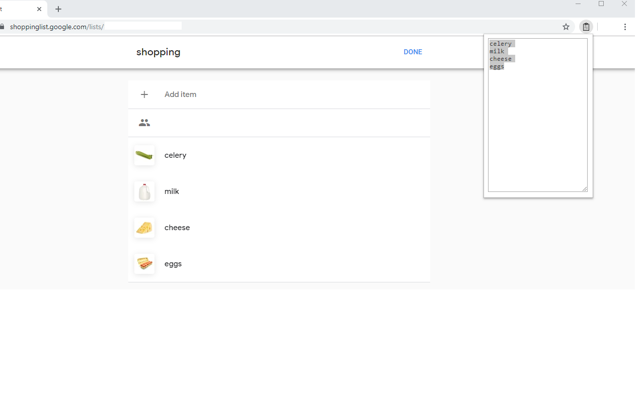 Google Shopping List Copy To Clipboard截图1