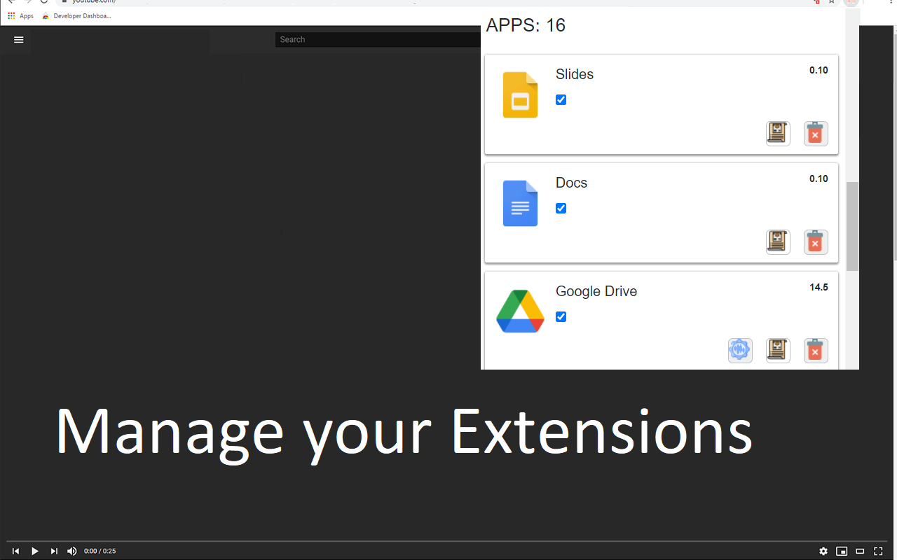 Google Chrome™扩展程序管理器截图1