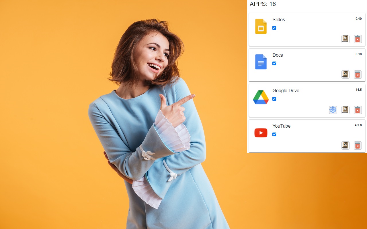 Google Chrome™扩展程序管理器截图2