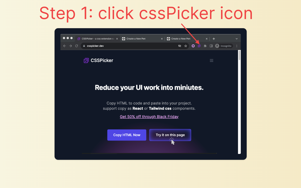 cssPicker - copy css from website截图2