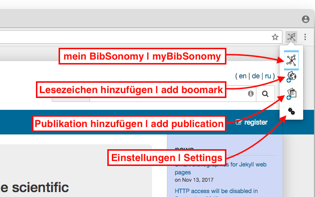 BibSonomy Buttons截图1