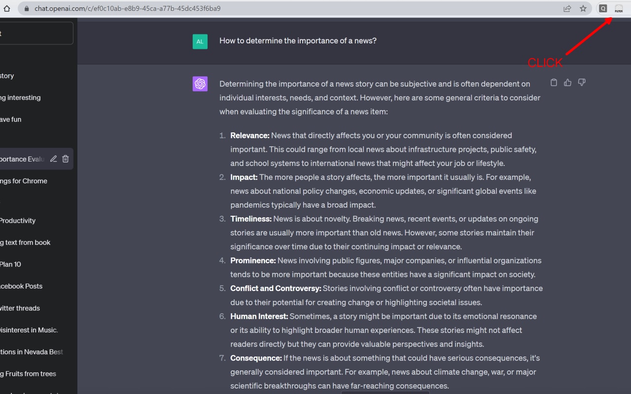 DilterBilter - ChatGPT Conversation Search截图2