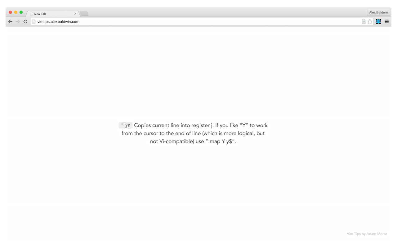 Vim Tips - New Tab Replacement截图1
