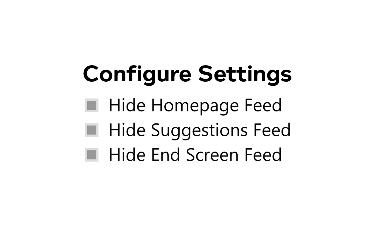 Block YouTube Feed - Homepage, Sidebar Videos截图1