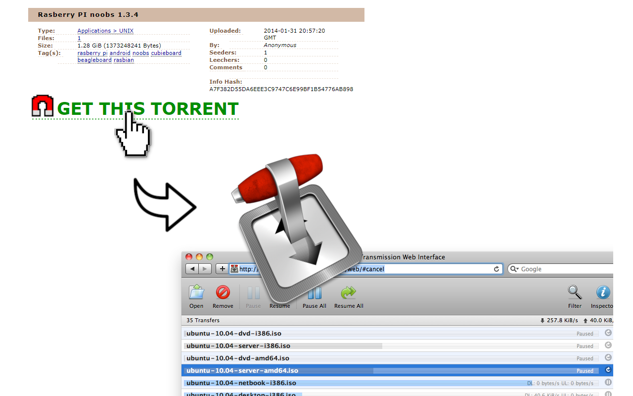 Magnet Link and .torrent to Transmission截图1