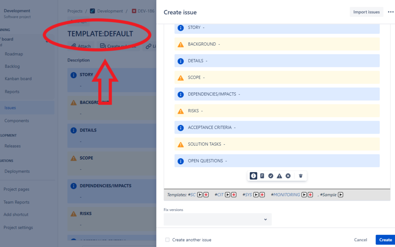 Description & Comment Templates for Jira截图1