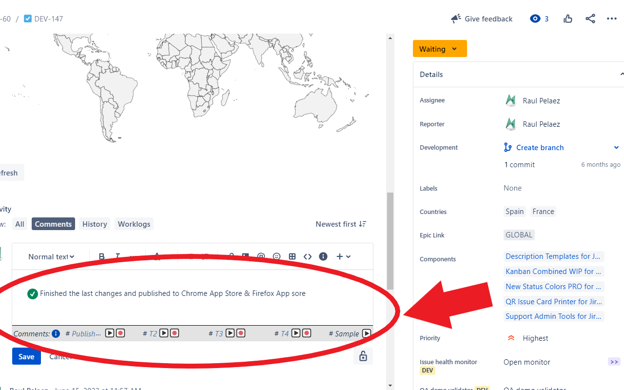 Description & Comment Templates for Jira截图3