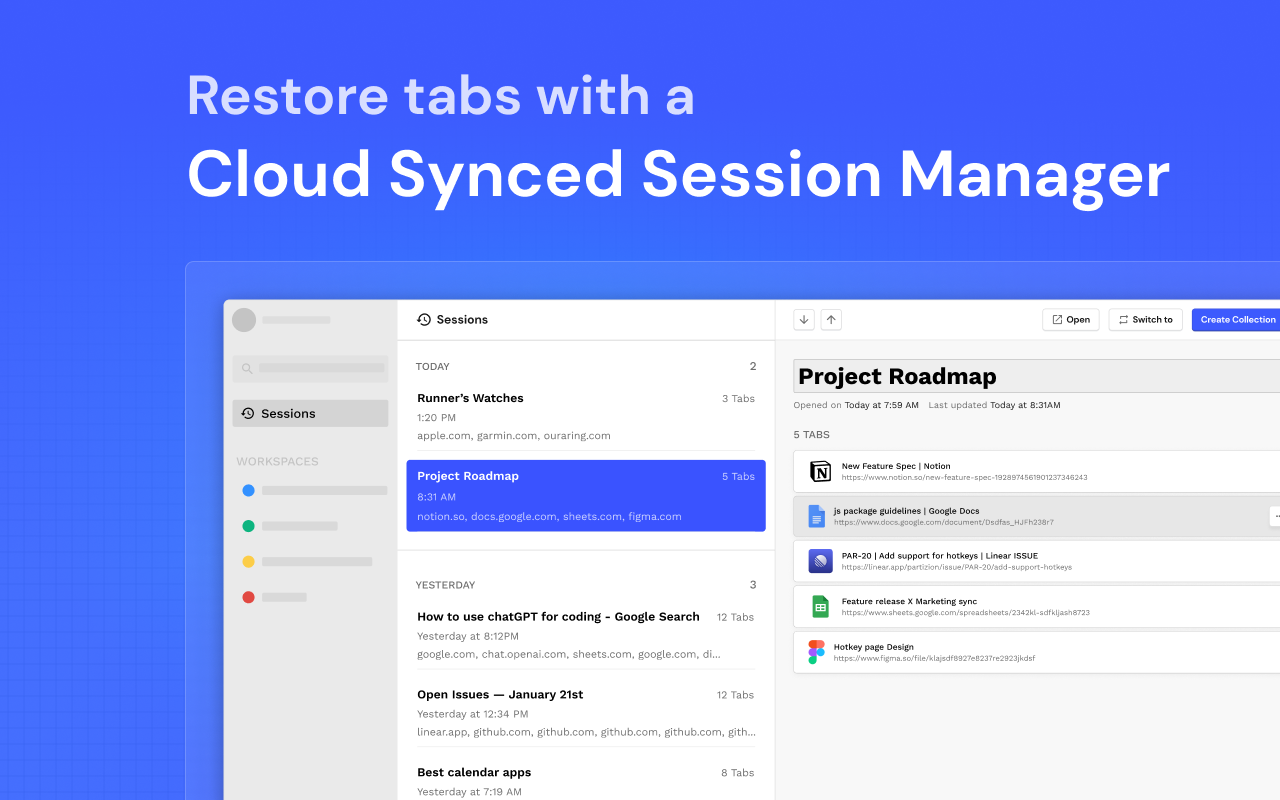 Partizion — Tab and Session Manager截图1