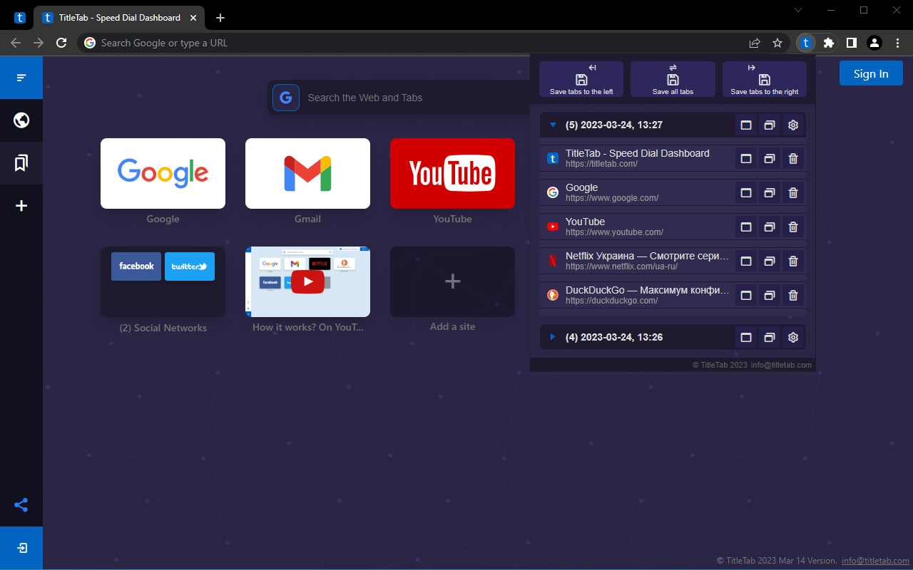 TitleTab - Speed Dial Dashboard截图2
