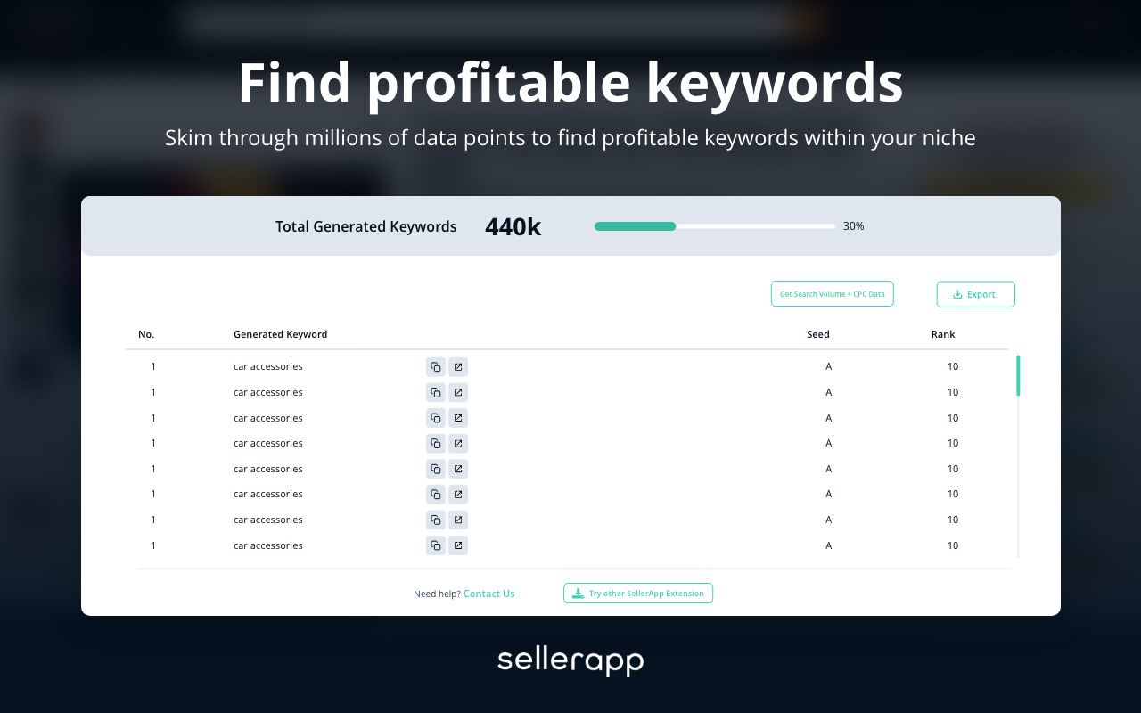 Amazon Keyword Tool for free : SellerApp截图3