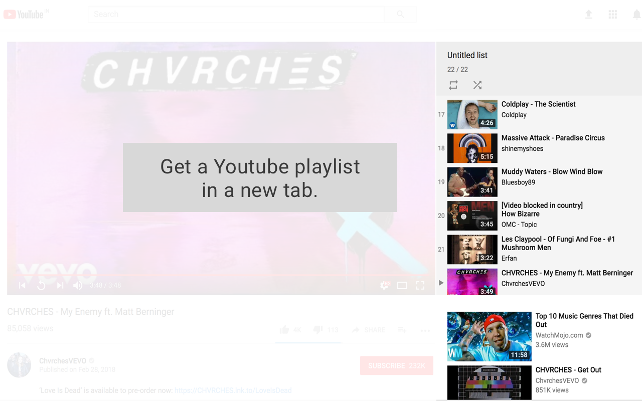 Parse Youtube Links and Create Playlist截图2