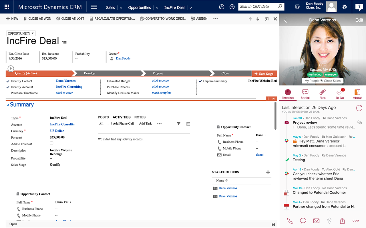 Cloze Sidebar for CRM截图1