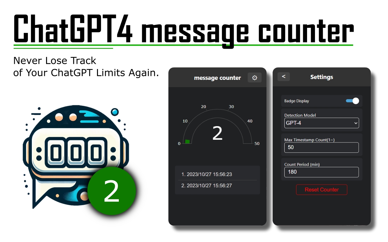 ChatGPT-4 Message Counter截图1