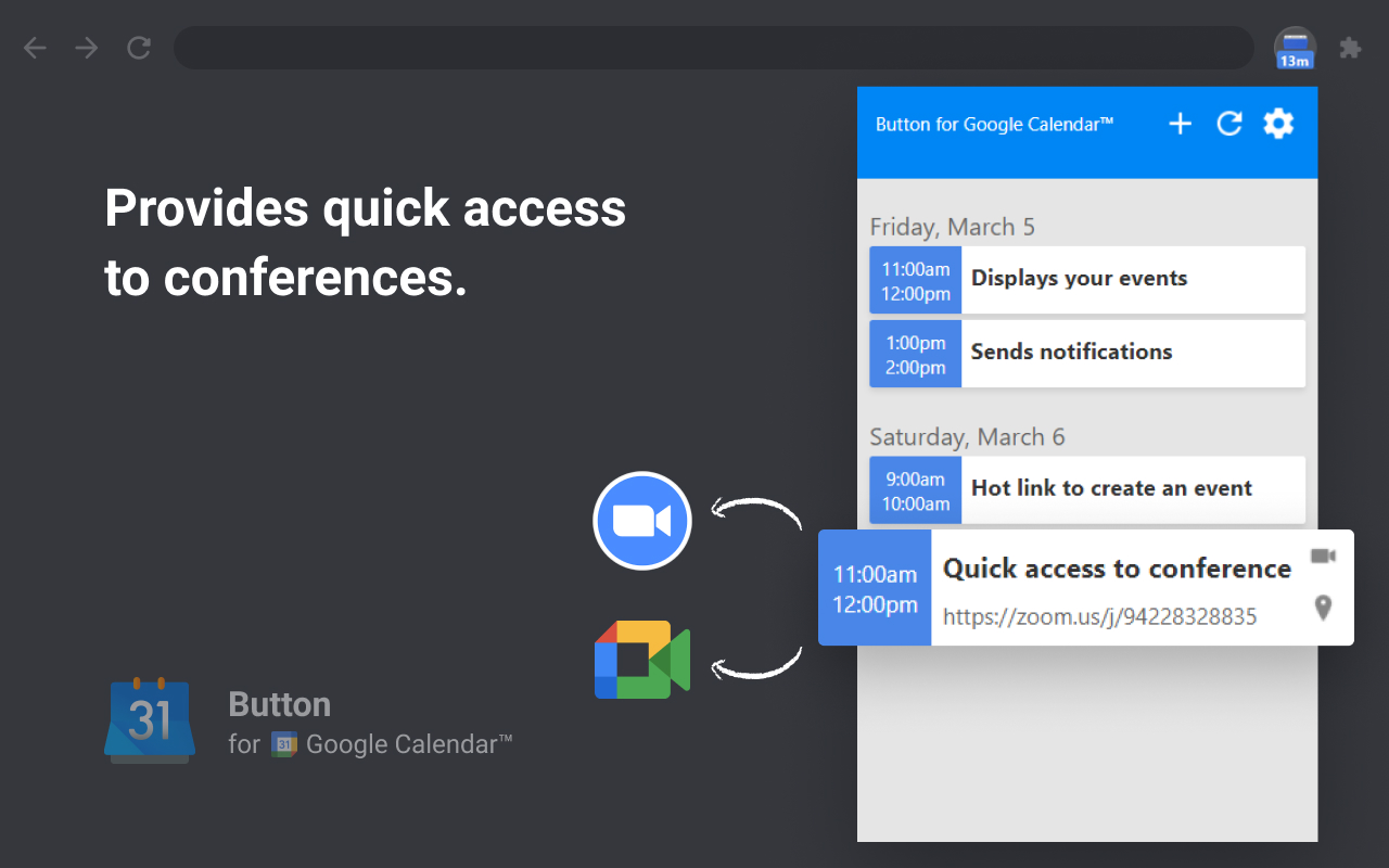 Button for Google Calendar截图5