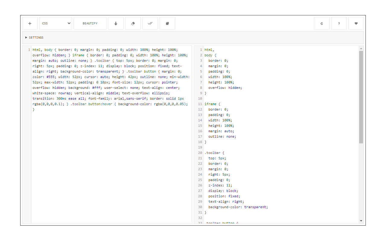 Code Beautifier (JS, CSS, HTML)截图1