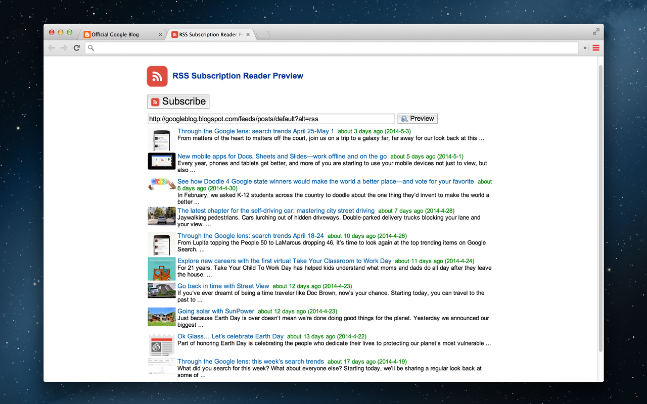 RSS Subscription Extension, Reader截图2