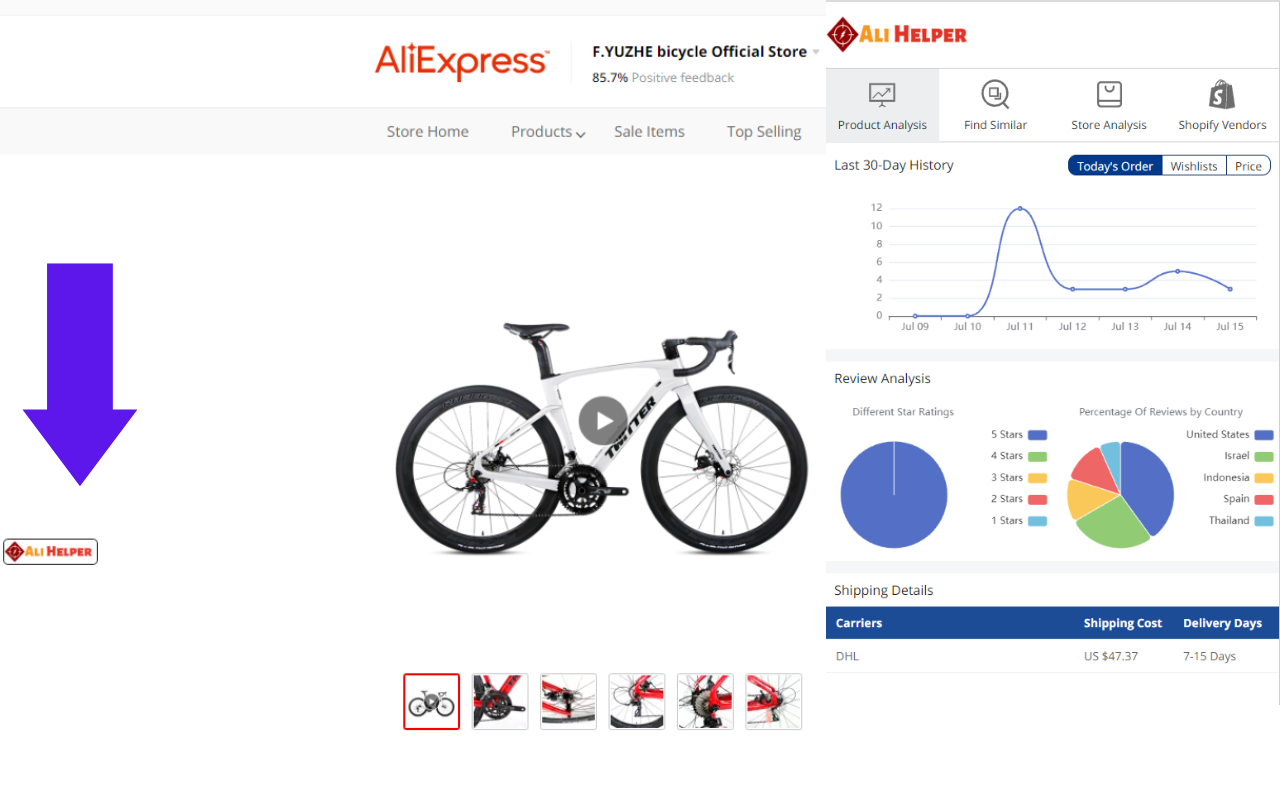 Ali Helper - AliExpress Product Research Tool截图1