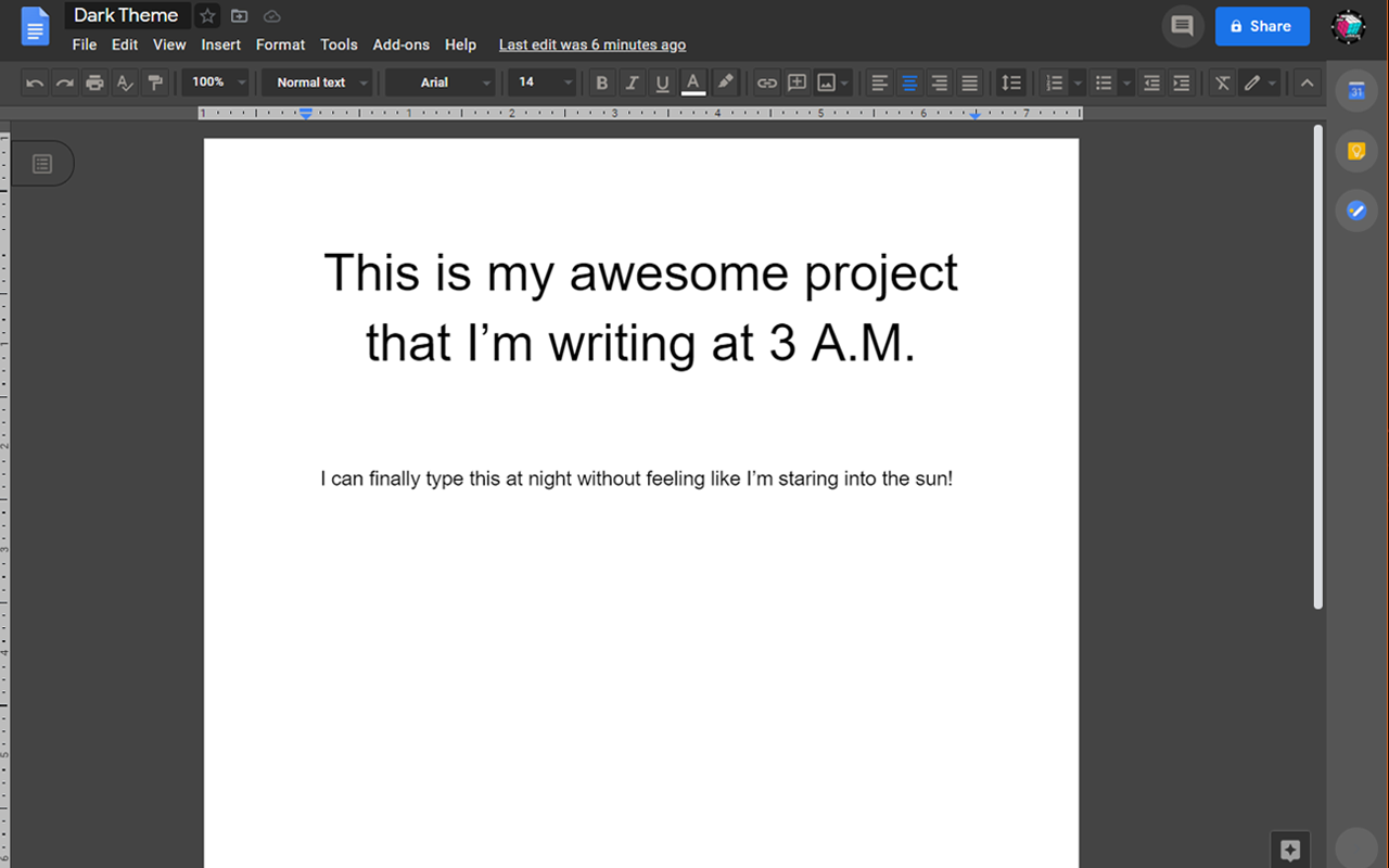 Google Docs Dark Mode截图1