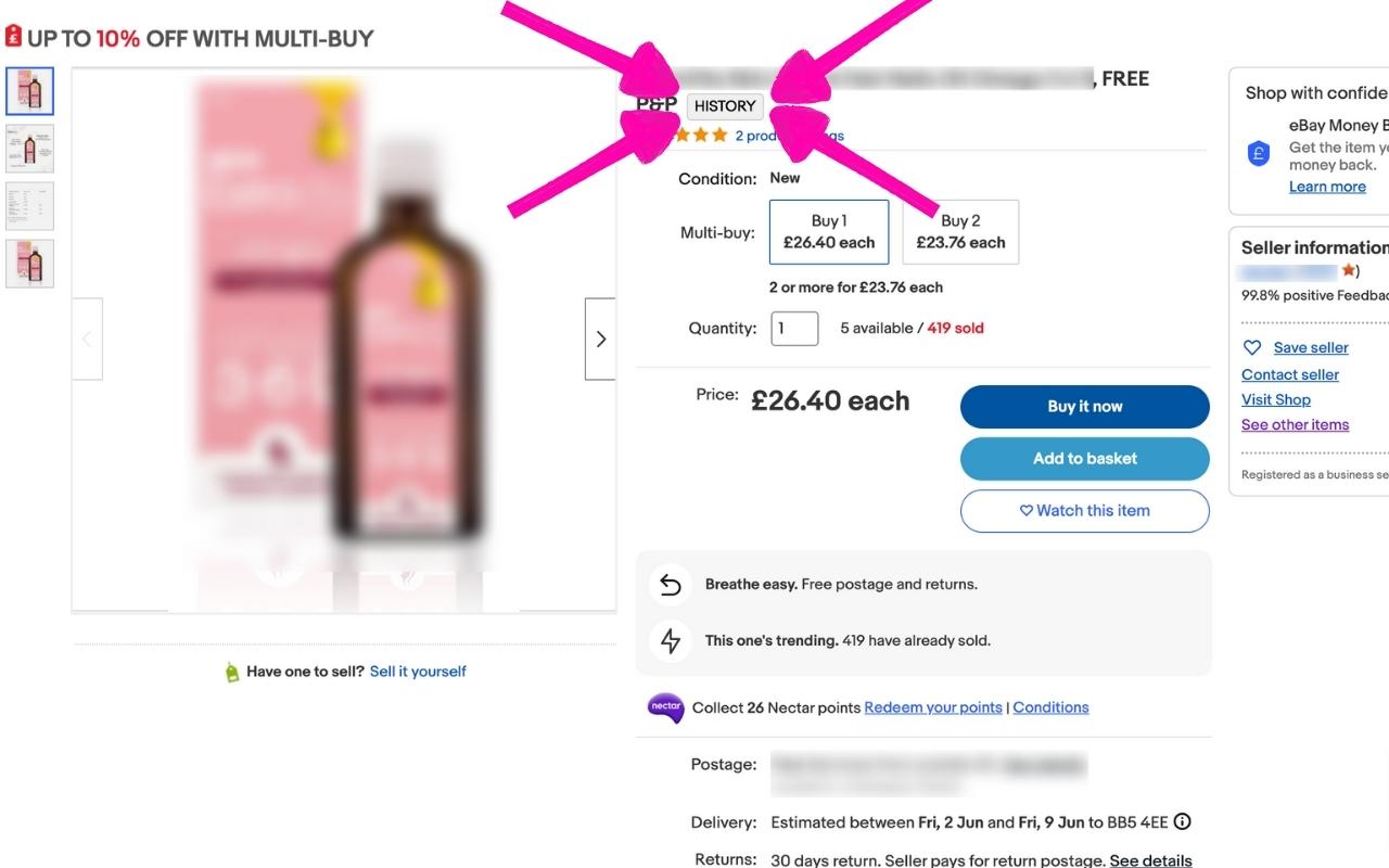 eBay Sold History Button - See Item Purchase History截图1
