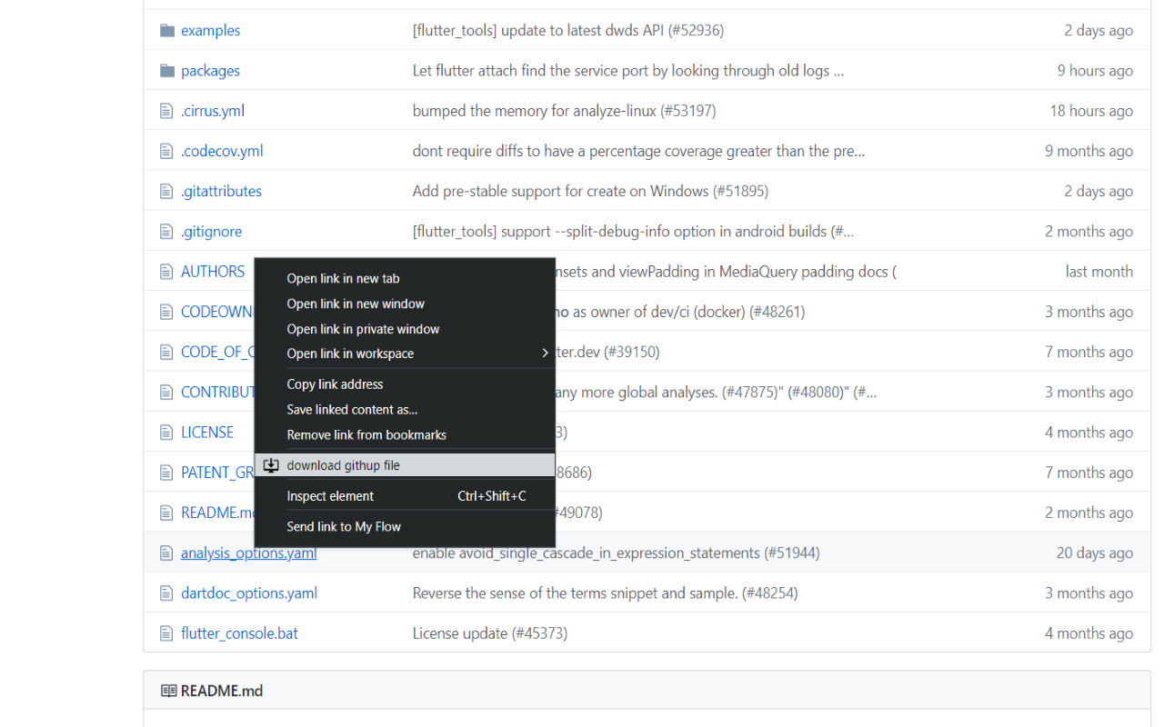 Github files download截图1