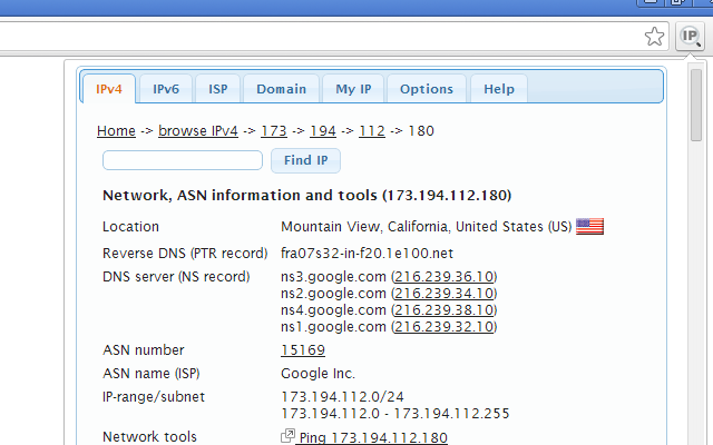 IP Address and Domain Information截图3