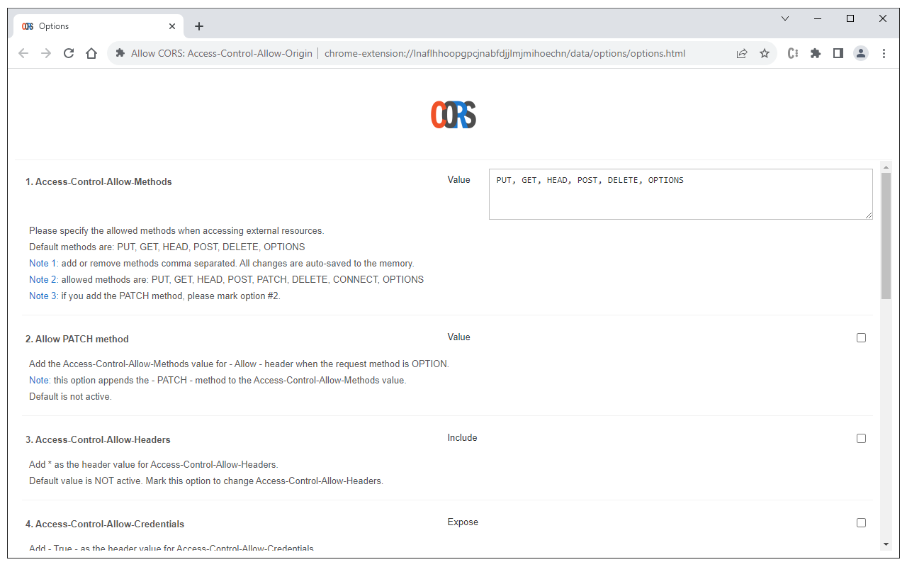 Allow CORS: Access-Control-Allow-Origin截图1