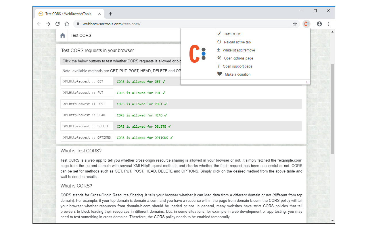 Allow CORS: Access-Control-Allow-Origin截图3