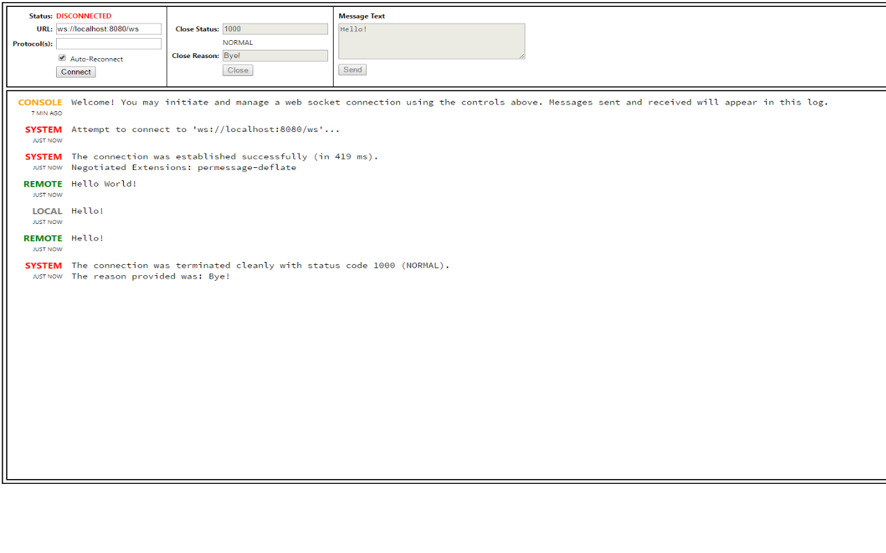 Web Socket Client截图1