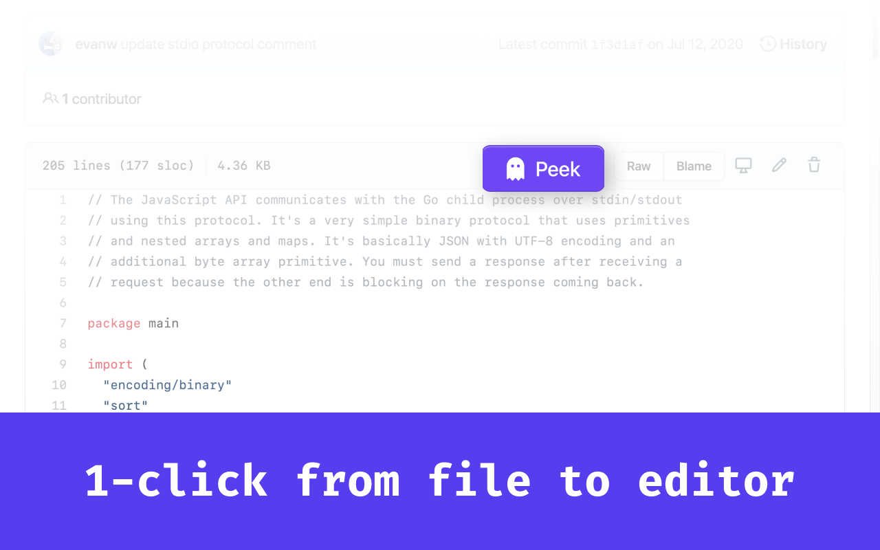 peek – GitHub to local editor in 1 click截图2