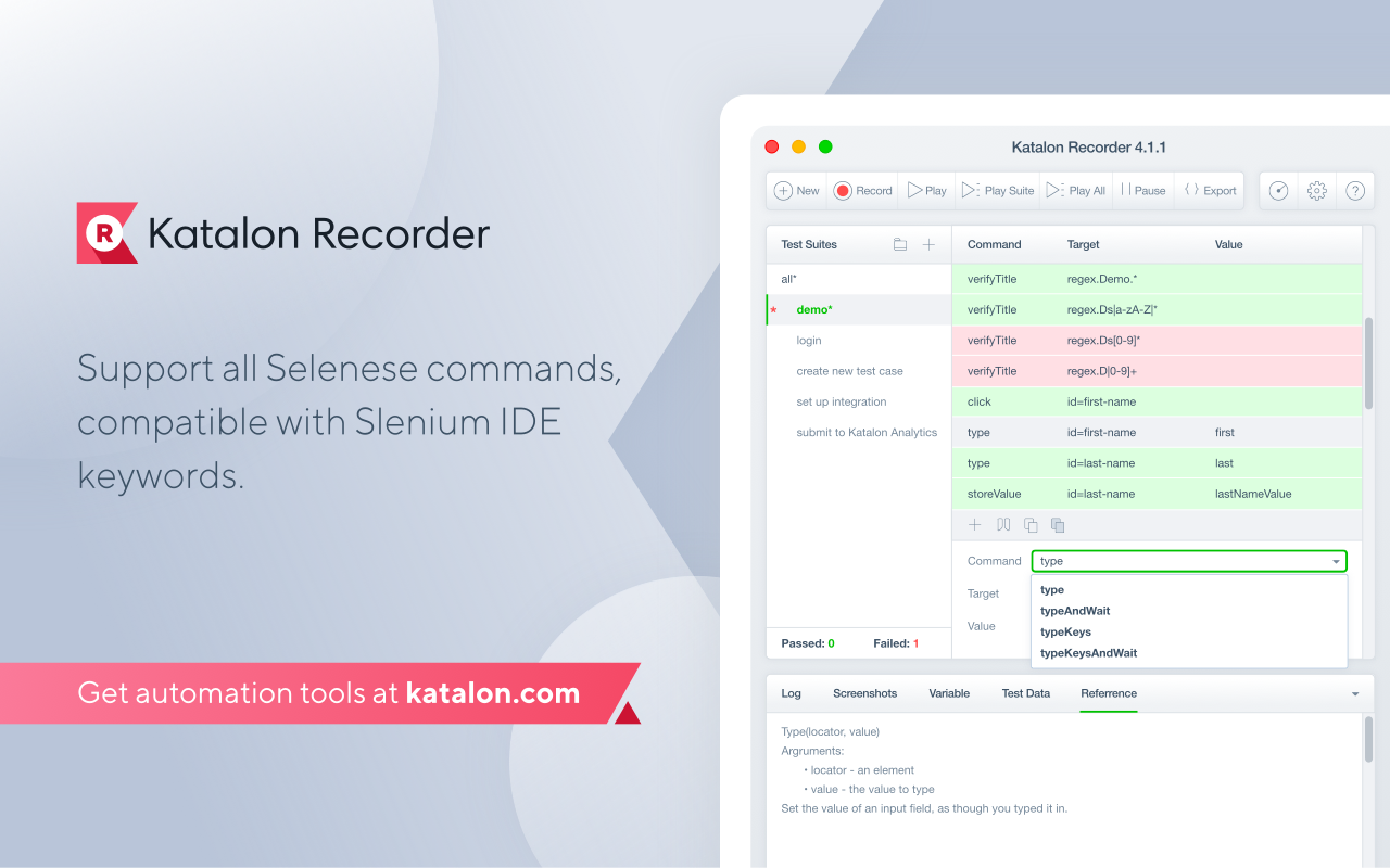 Katalon Recorder (Selenium tests generator)截图1