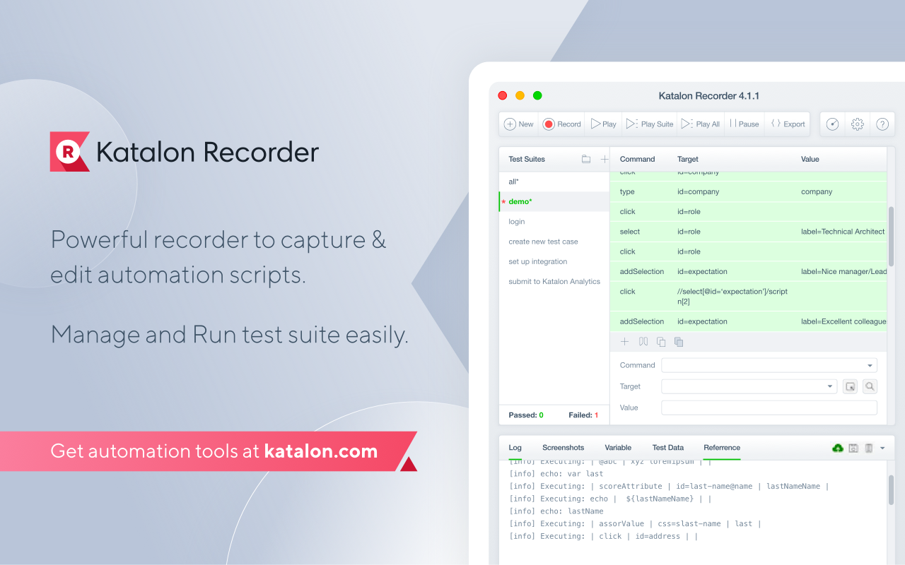 Katalon Recorder (Selenium tests generator)截图3