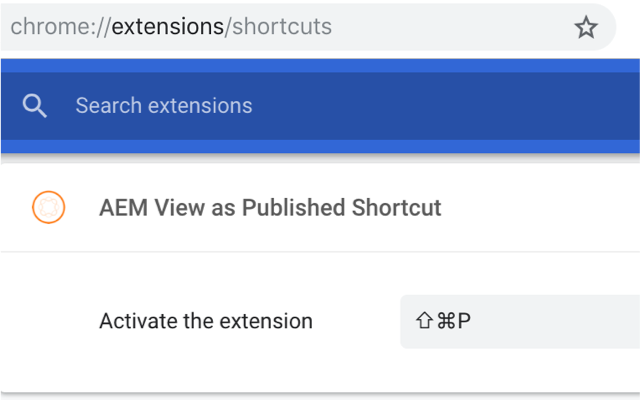 AEM View as Published Shortcut截图1