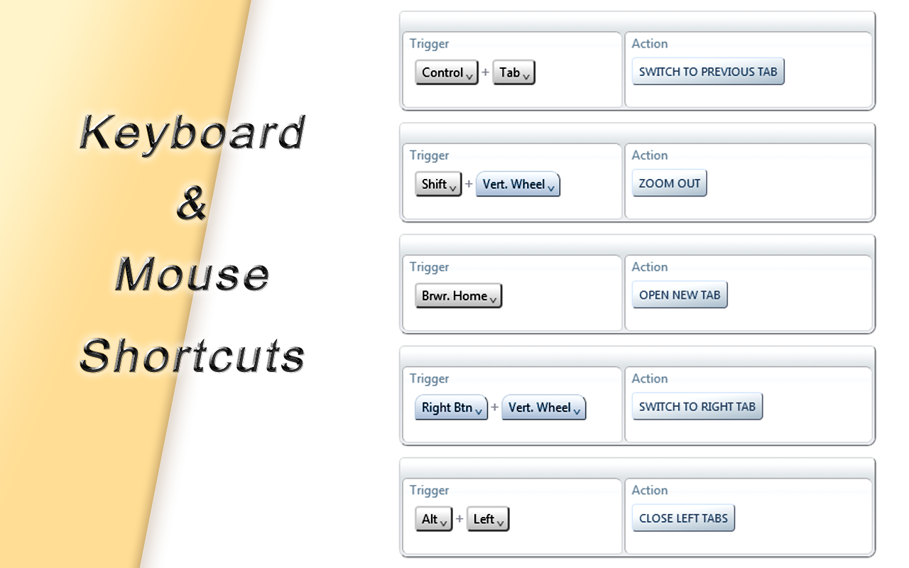 AutoControl: Keyboard shortcuts, Mouse gestures截图3
