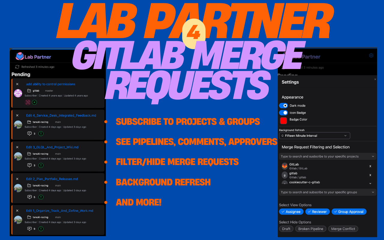 Lab Partner - GitLab 合并请求管理工具截图1