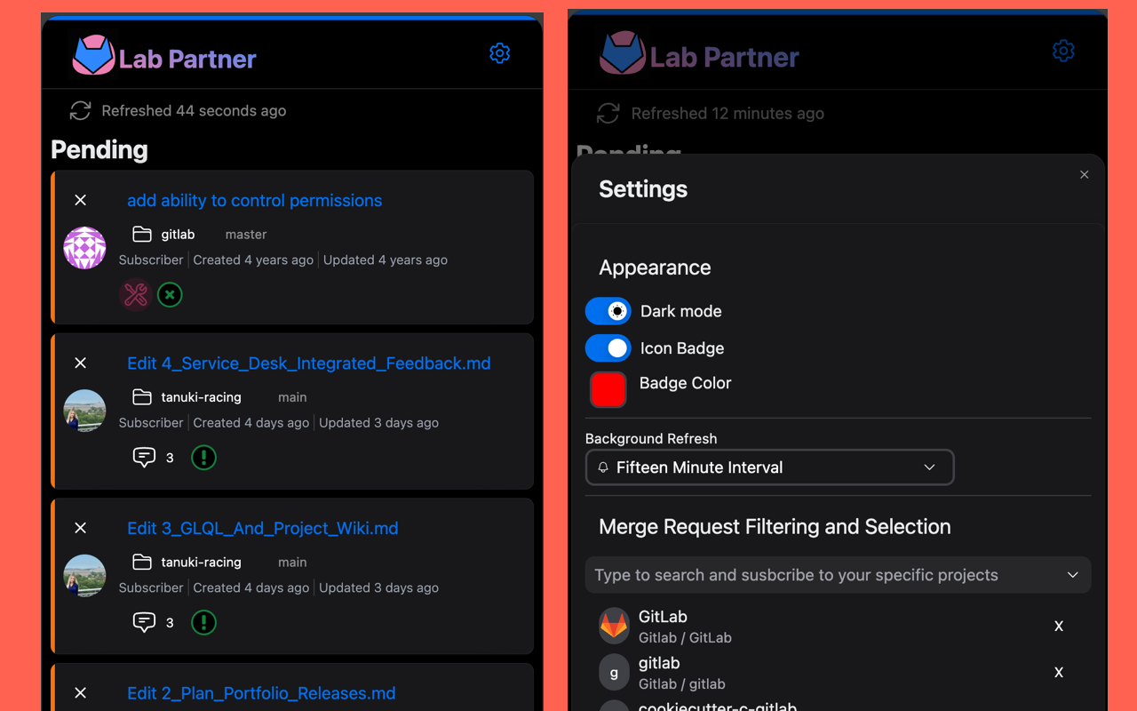 Lab Partner - GitLab 合并请求管理工具截图2