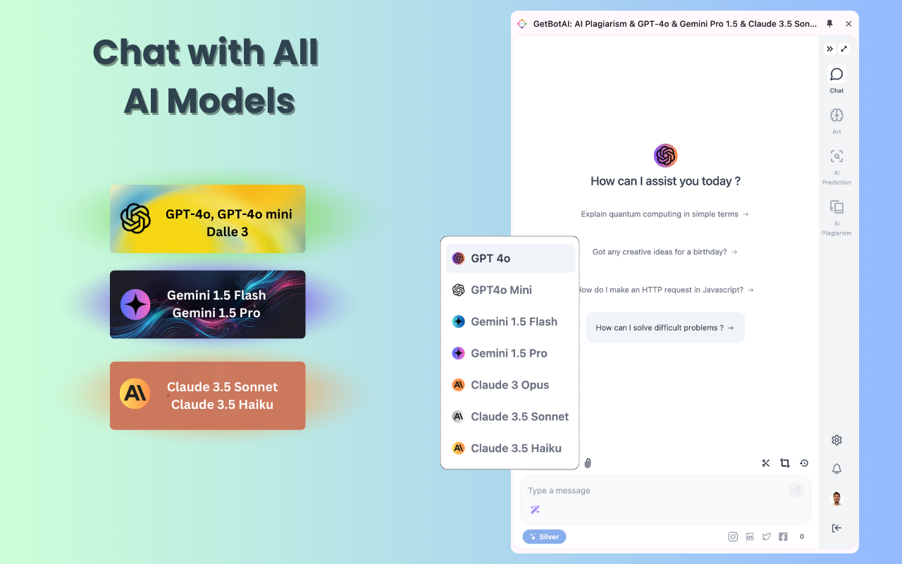 GetBotAI: ChatGPT AI Assistant | Gemini , GPT-5, Calude , Veo & More截图3