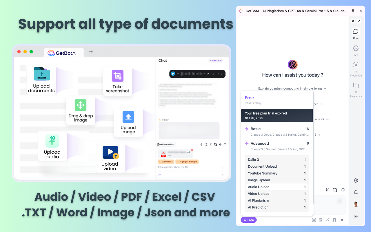 GetBotAI: ChatGPT AI Assistant | Gemini , GPT-5, Calude , Veo & More截图5