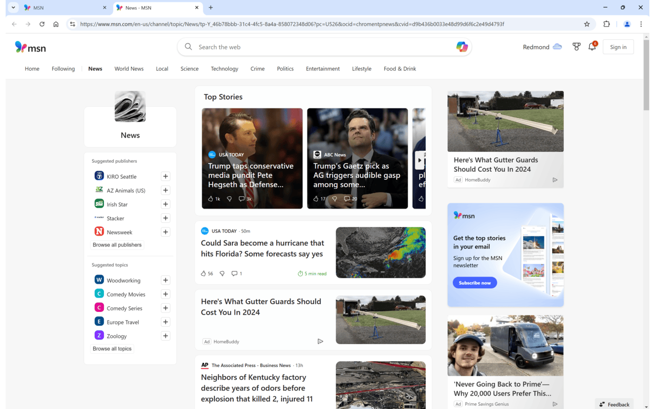 MSN 新标签页截图2