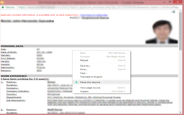 MyRA Resume Parser截图1
